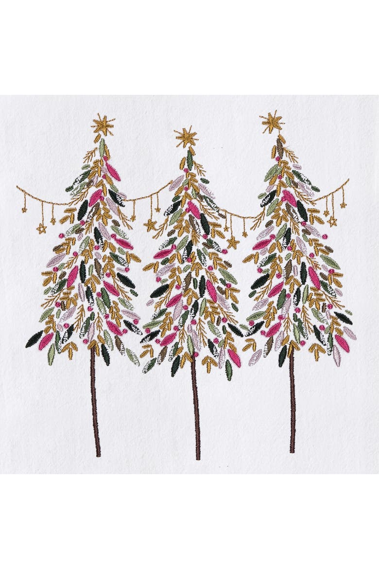 Woodland Festive Pine Tales Embellished Holiday Towel, Alternate, color, Gold