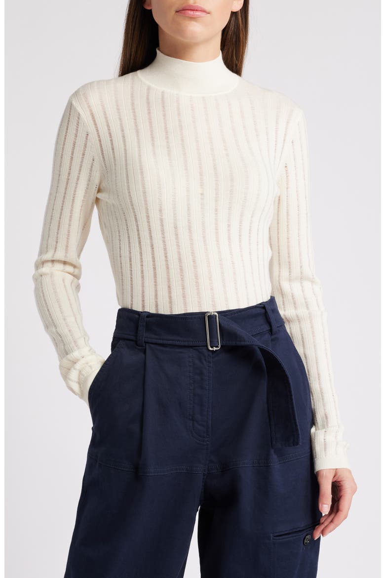 Fatirami Rib Wool Mockneck Sweater, Main, color, OPEN WHT