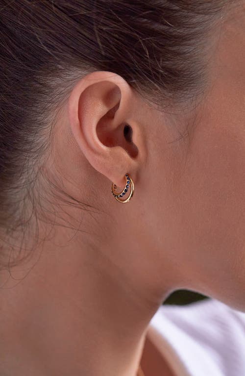 Estella Bartlett Cubic Zirconia Double Hoop Earrings In Gold