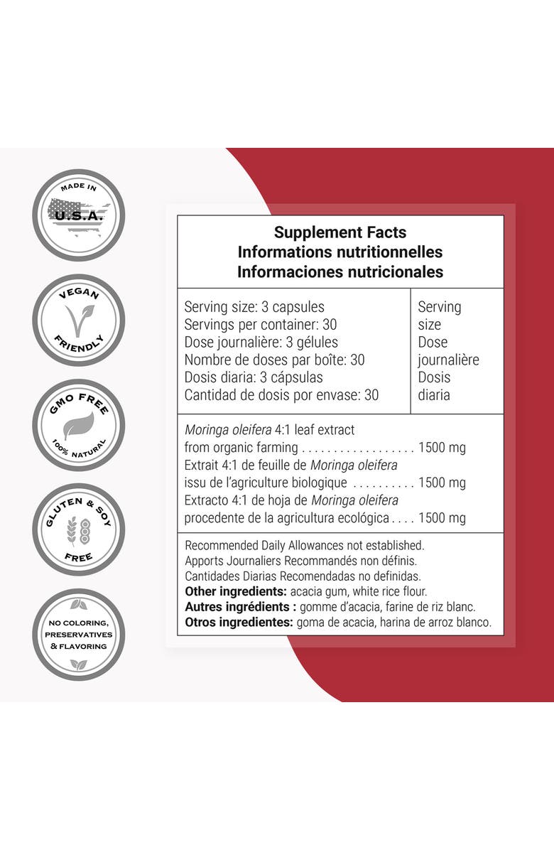 SuperSmart Organic Moringa 1500mg, Alternate, color, NO COLOR