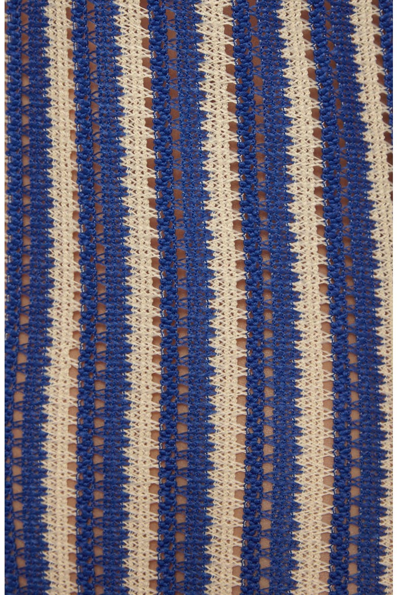 Cabo Stripe Sheer Cover-Up Minidress, Alternate, color, LAPIS/ TAN