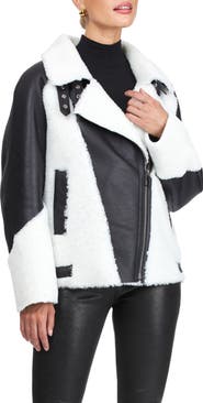 GORSKI Genuine Shearling Asymmetrical Zip Jacket