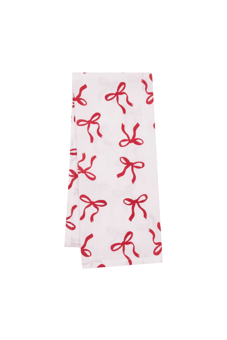 Holiday Festive Bows Christmas Towel & Stand Gift Set, Alternate, color, White
