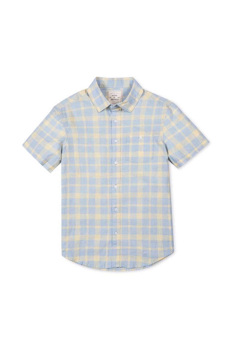 Linen Short Sleeve Button Down Shirt, Alternate, color, Sunlit Plaid