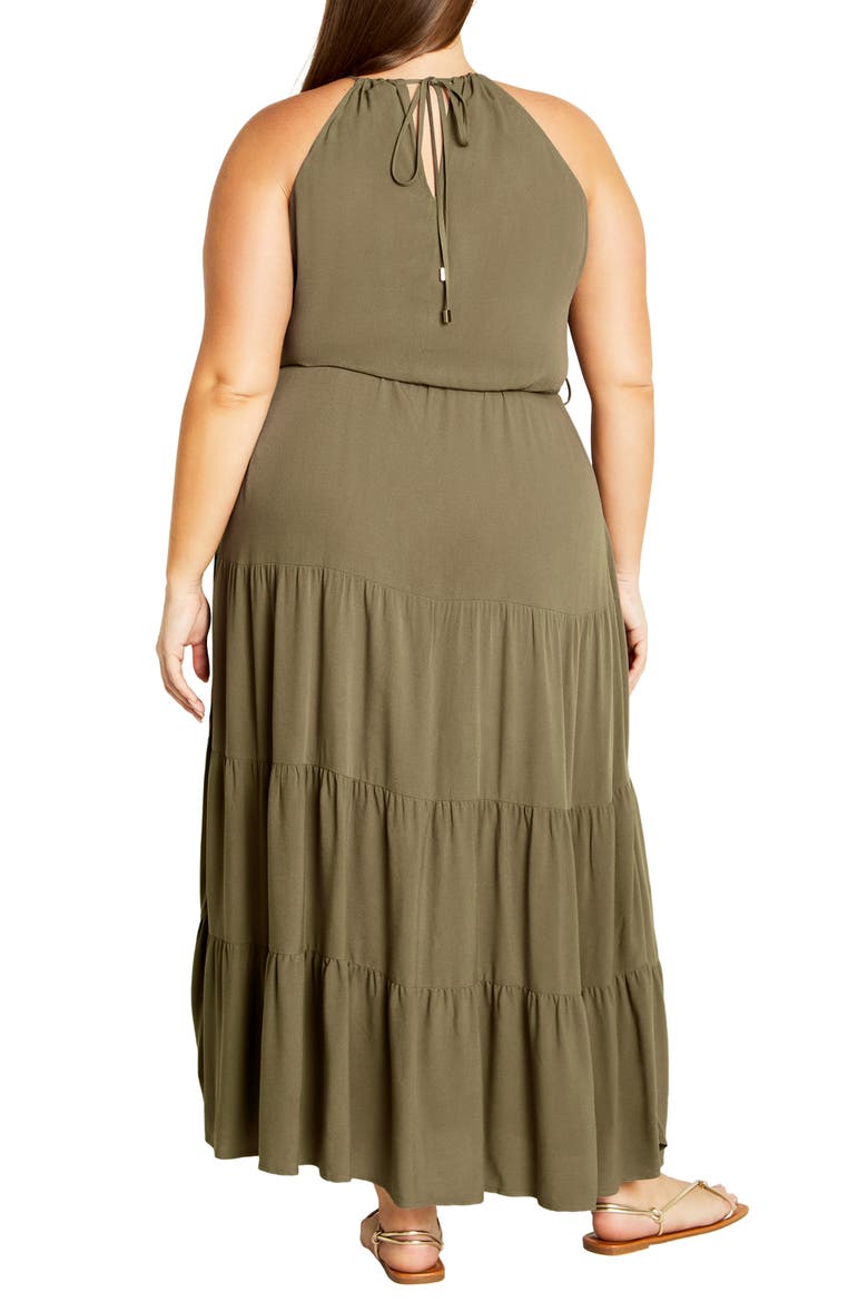 Stacey Keyhole Tiered Maxi Dress, Alternate, color, OLIVE