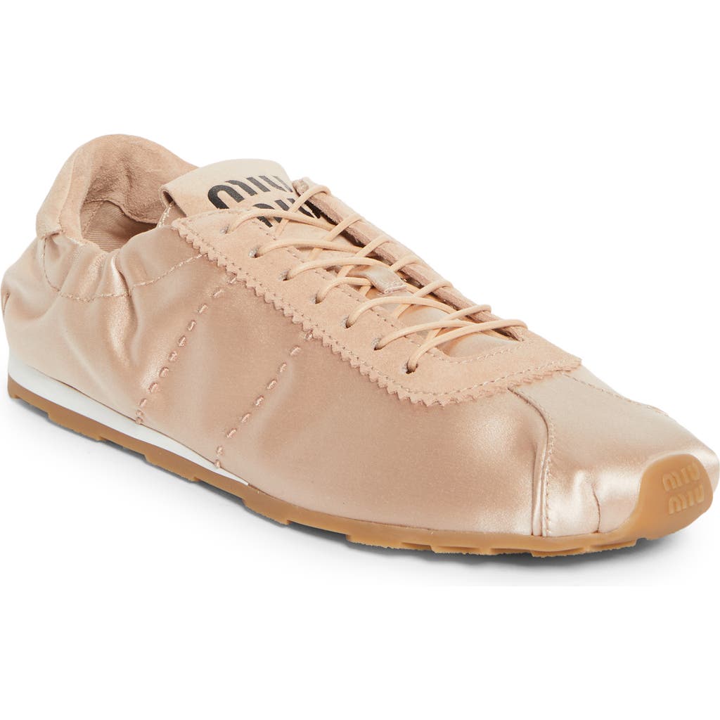 Miu Miu Plume Satin Low Top Sneaker In Multi