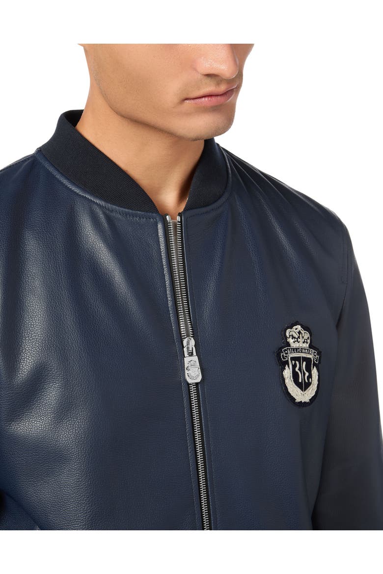 Leather Bomber Men, Alternate, color, darkblue