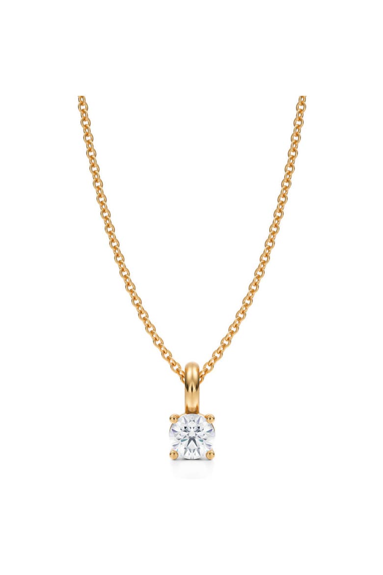 Round Solitaire Lab Diamond Pendant Necklace 14K Yellow Gold, Main, color, Yellow Gold