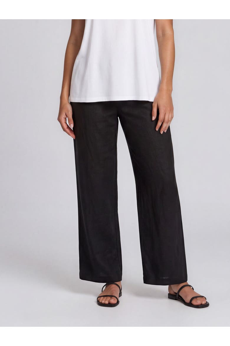 Mapriselle Wide-Leg Linen Trousers, Main, color, Black