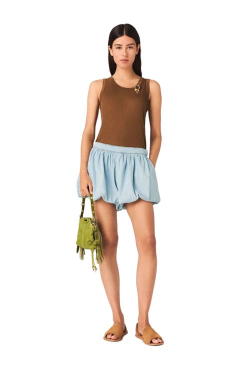 Chambray balloon skort