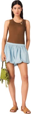 maje Chambray balloon skort