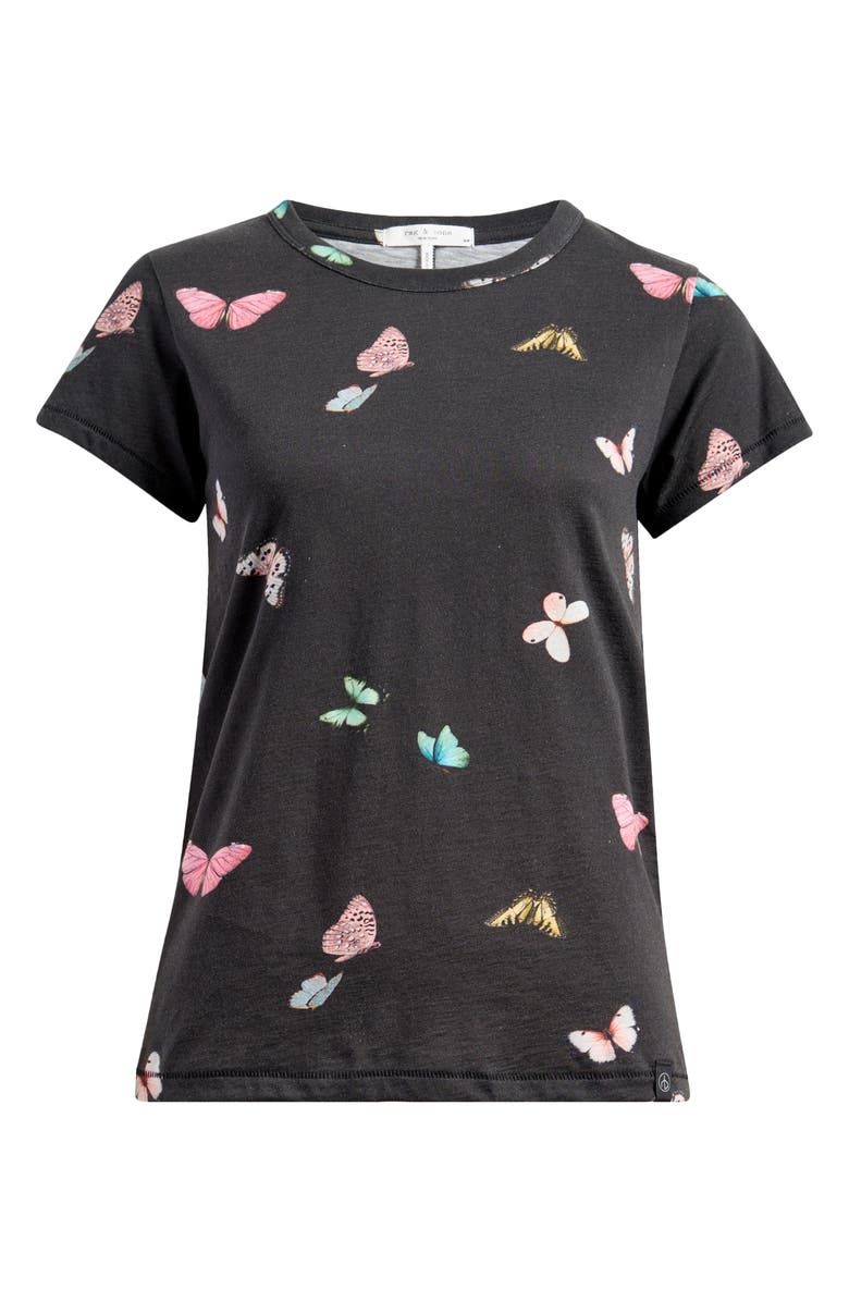 rag & bone Ozzy Butterfly Print Cotton Blend T-Shirt, Alternate, color,