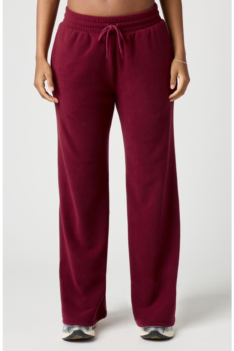 Polar Fleece Wide Leg Sweatpants, Main, color, MULBERRY