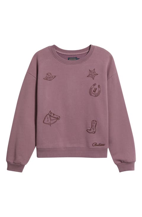 Embroidered Cotton French Terry Crewneck Sweatshirt