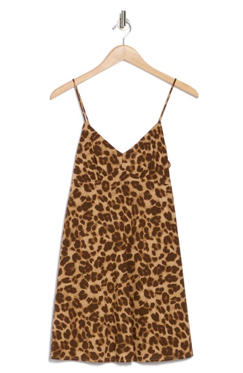 Abound Printed Minidress In Beige Wild Cat