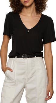 Sanctuary Keyhole Flutter Sleeve Top