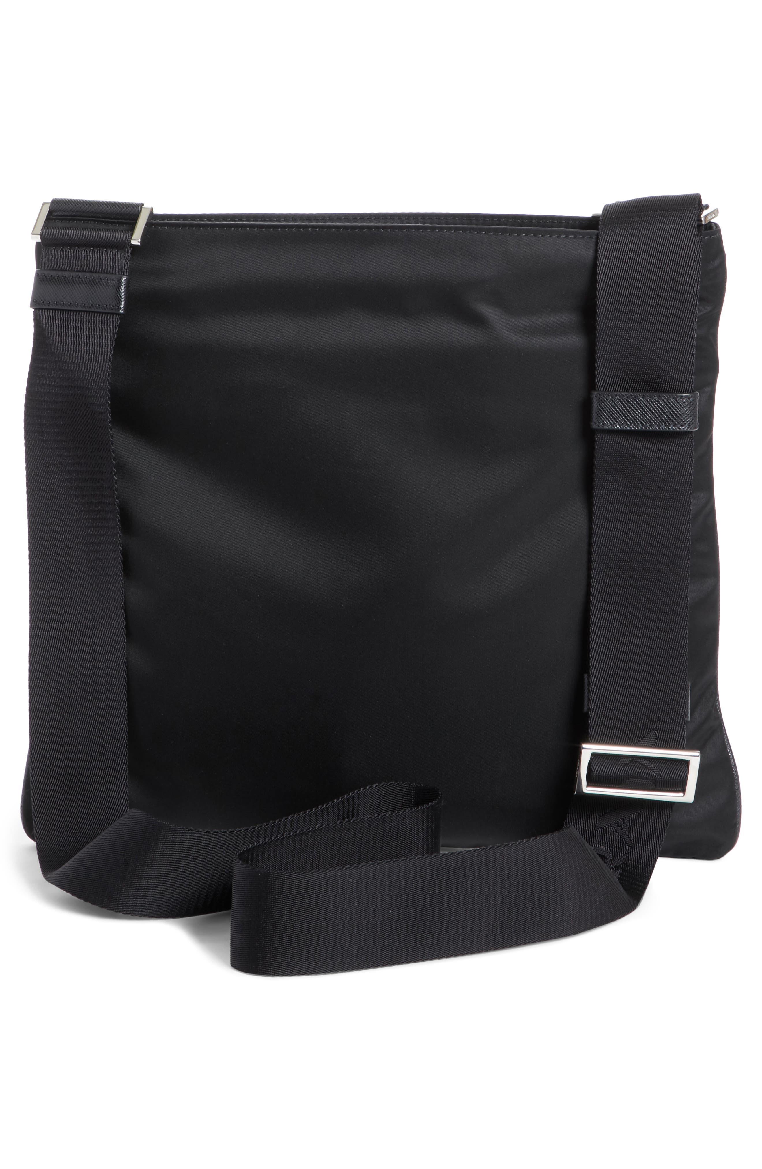 Prada Slim Compact Nylon Messenger Bag, Alternate, color, 