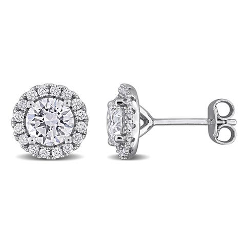 Lab-Grown Diamond Halo Stud Earrings