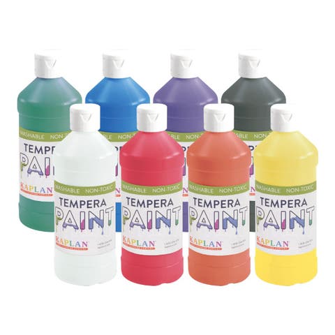 Kaplan Washable Tempera Paint - 16 oz - Set of 8