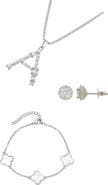 Adornia 3-Piece Mixed Cubic Zirconia Initial Jewelry Set
