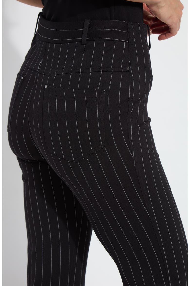 Pinstripe Baby Boot Ankle Pants, Alternate, color, BLACK SOFT SOOTHING STRIPE