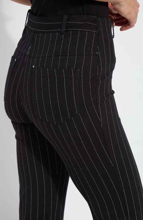 Lyssé D Womens Lightweight Ponte Cropped Flared Pants In Black Soft Soothing Stripe