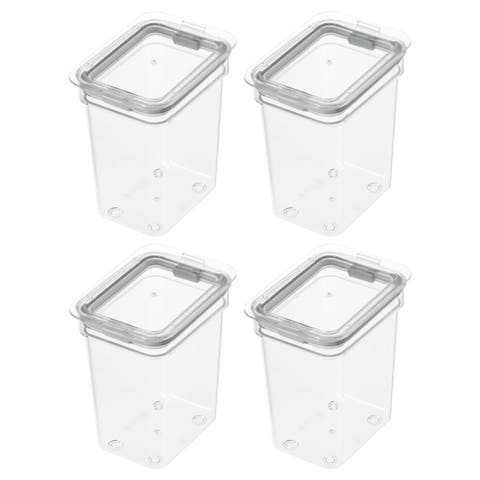 Small Food Storage Bin with Airtight Lid - Set of 4 - Clear