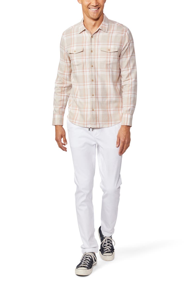 Everett Plaid Flannel Button-Up Shirt, Alternate, color, CLAY QUARTZ