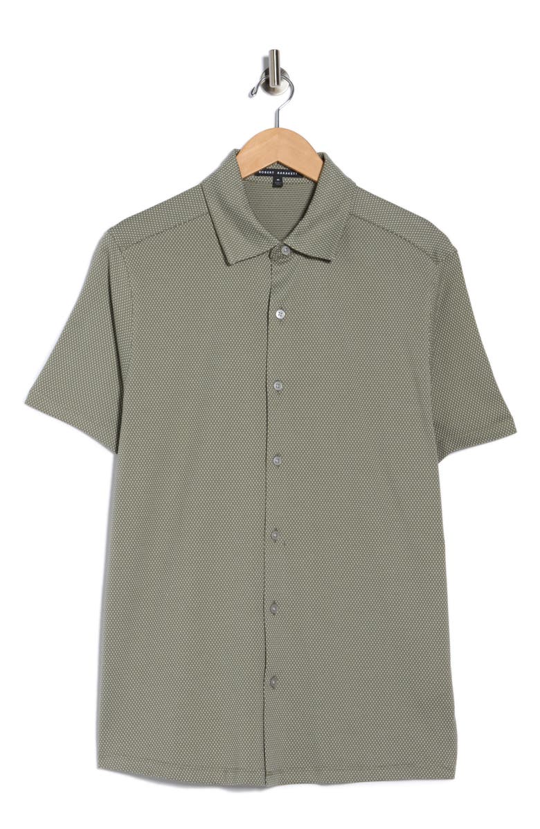 Robert Barakett Orlando Short Sleeve Button-Up Shirt, Main, color, Olive