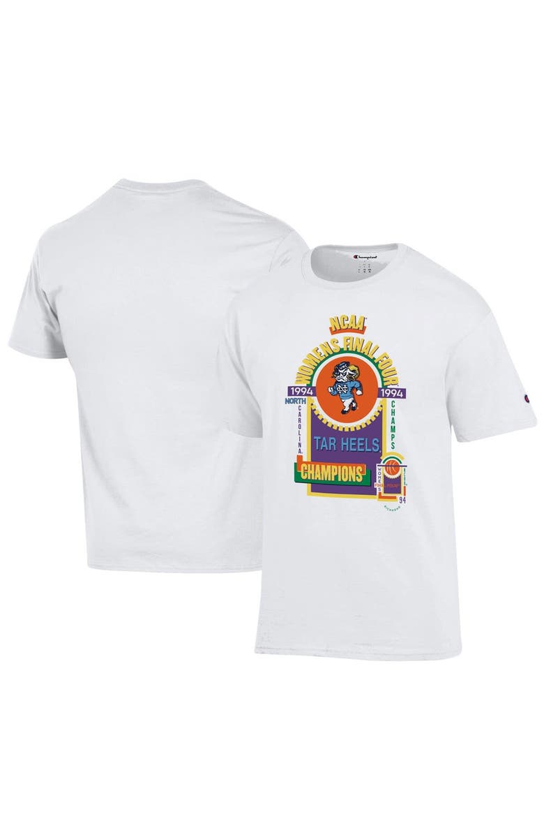 Champion Unisex Champion White North Carolina Tar Heels 1994 NCAA Women's Basketball National Champions Anniversary T-Shirt, Main, color, 