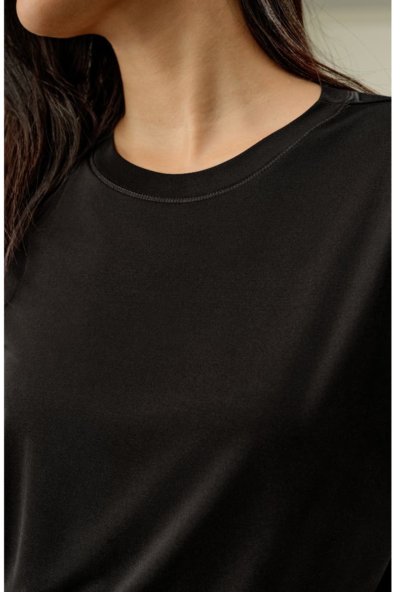 Silk Jersey Oversized Tee, Alternate, color, Black
