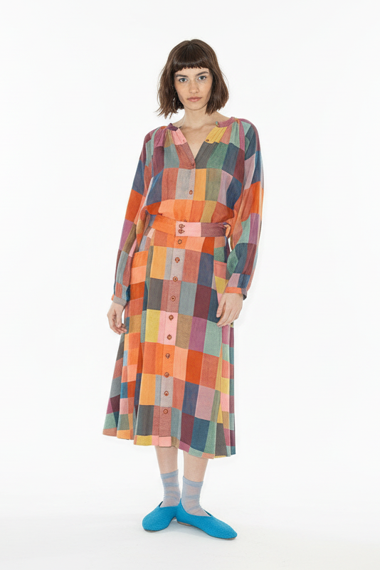 Gertie Skirt Button Front Midi Skirt