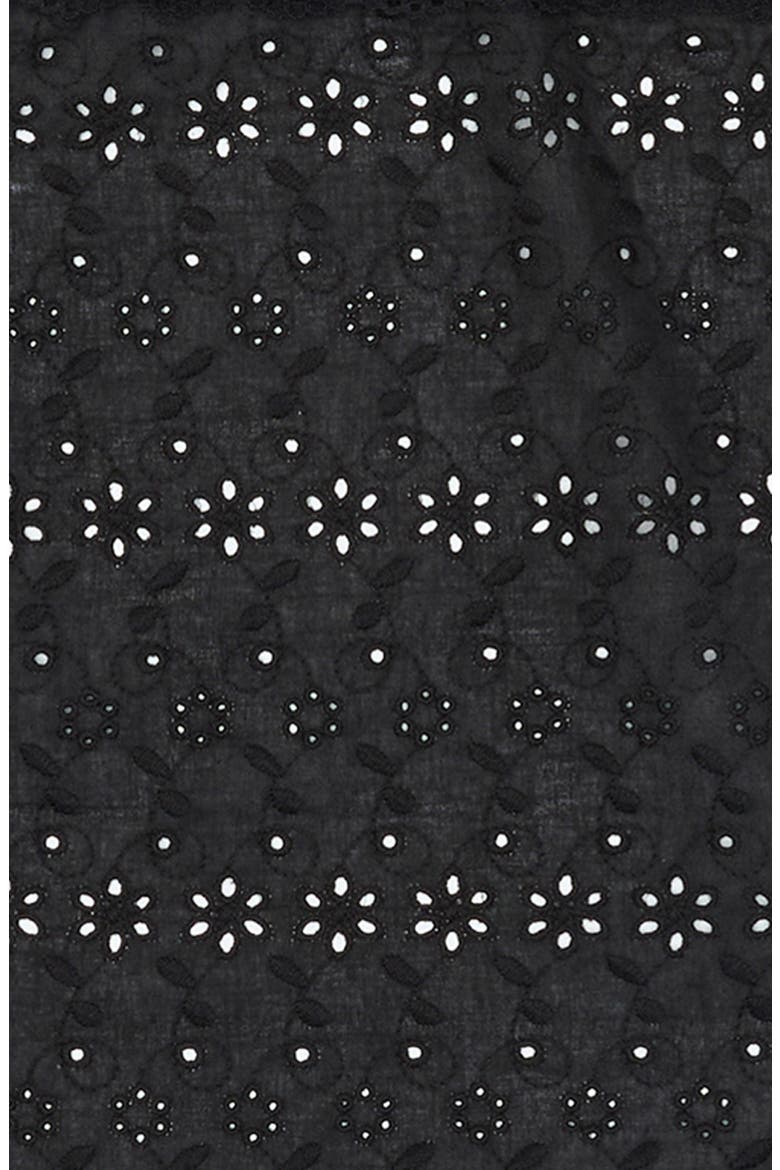 Eyelet Square Scarf, Alternate, color, BLACK