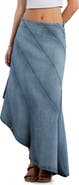 Wash Lab Denim Daydream High Waist Seamed Denim Maxi Skirt