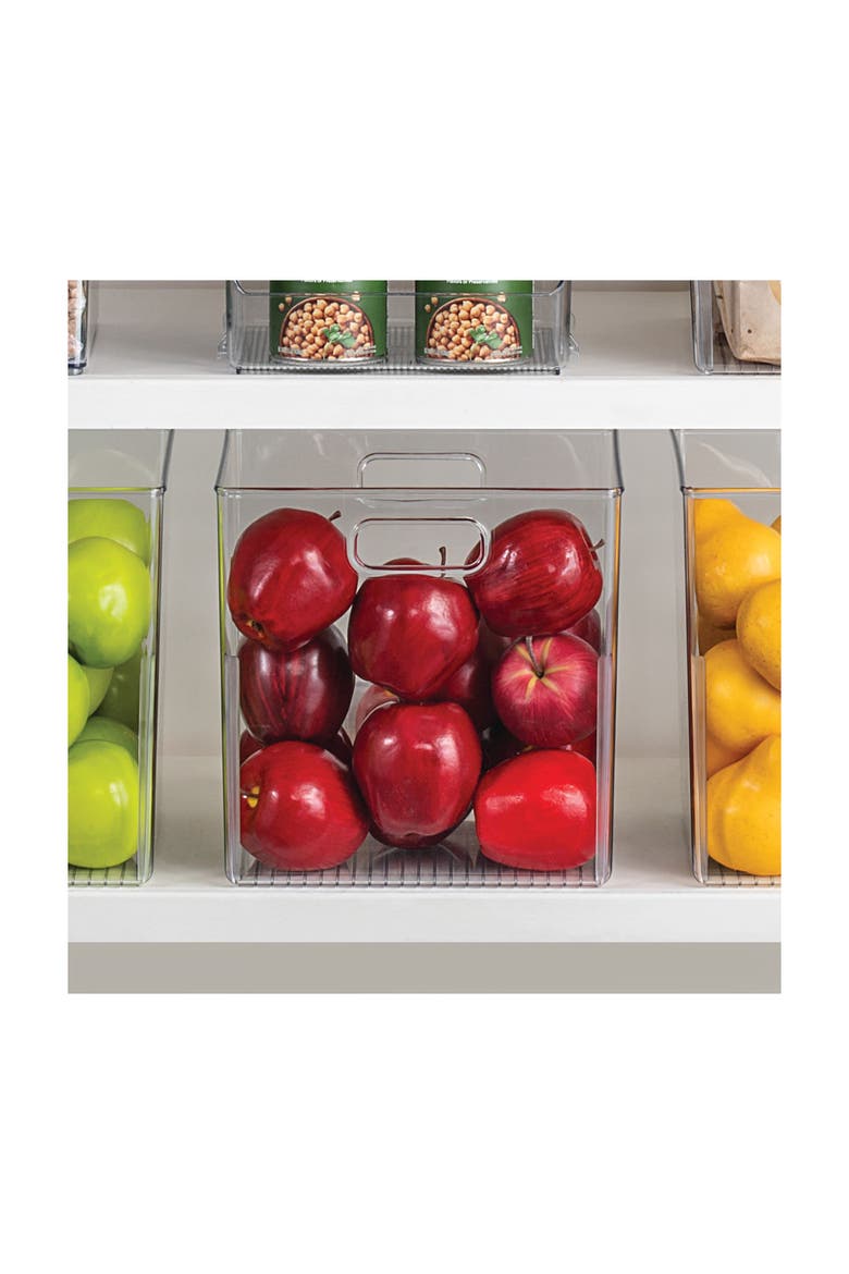 Storage Bins with Handles - Organize Kitchen, Bathroom, or Home Office - Set of 4 - Clear, Alternate, color, Clear