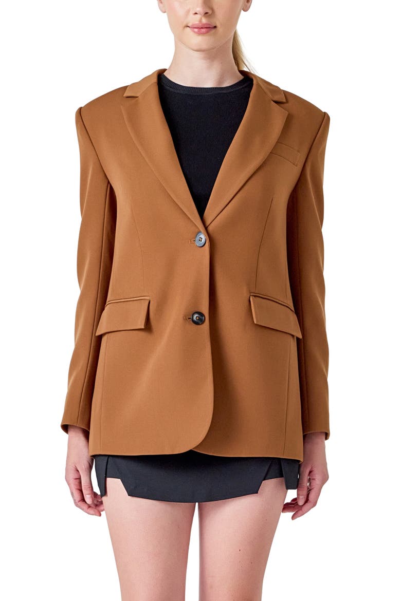 Everyday Oversize Two-Button Blazer, Alternate, color, CAMEL