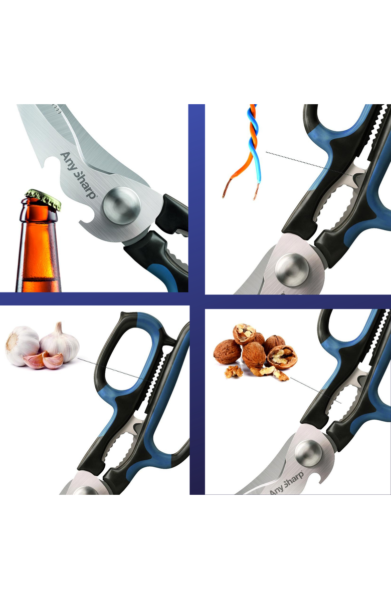 AnySharp 5 in 1 Multifunction Scissors, Alternate, color, Black/Blue
