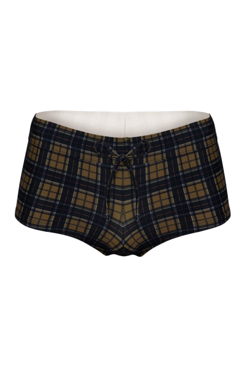 Tankini Bottom, Main, color, Dark Green Plaid