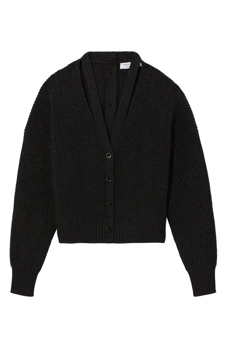 Proenza Schouler White Label Cut Out Button Back Wool Cardigan, Main, color,