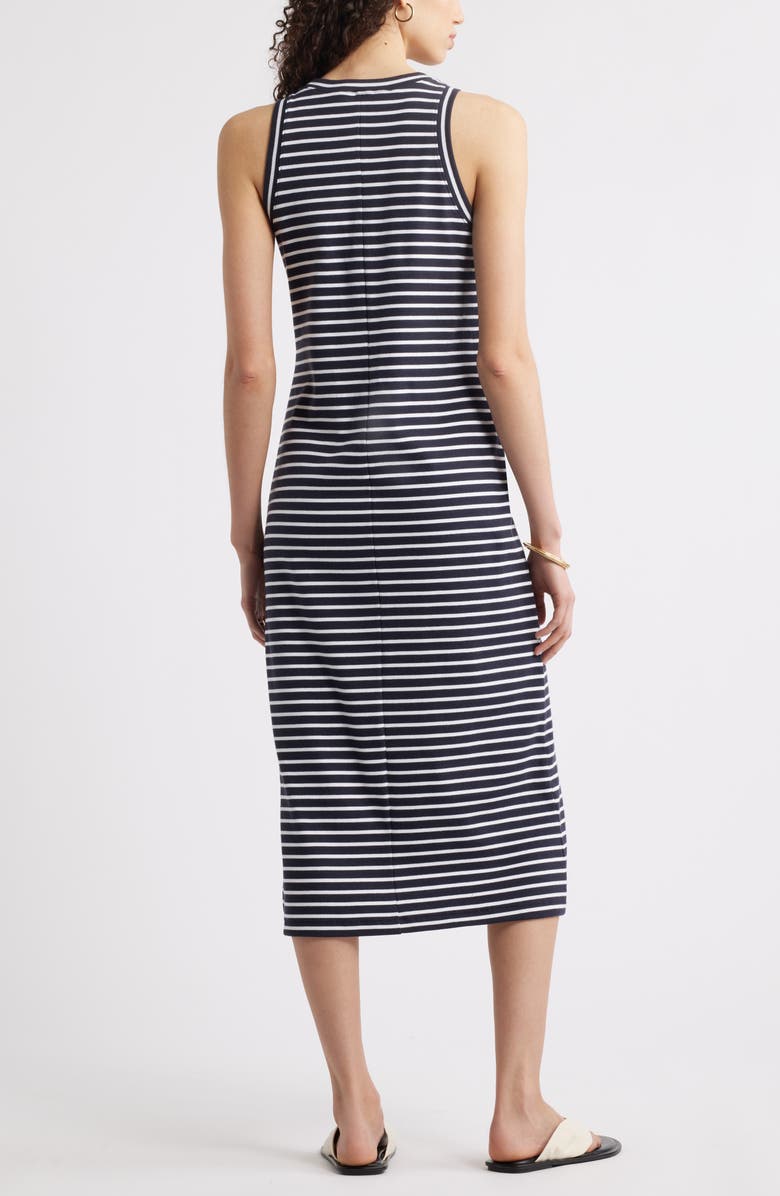 Nordstrom Stretch Cotton Ribbed Tank Dress, Alternate, color, Navy- White Elm Stripe