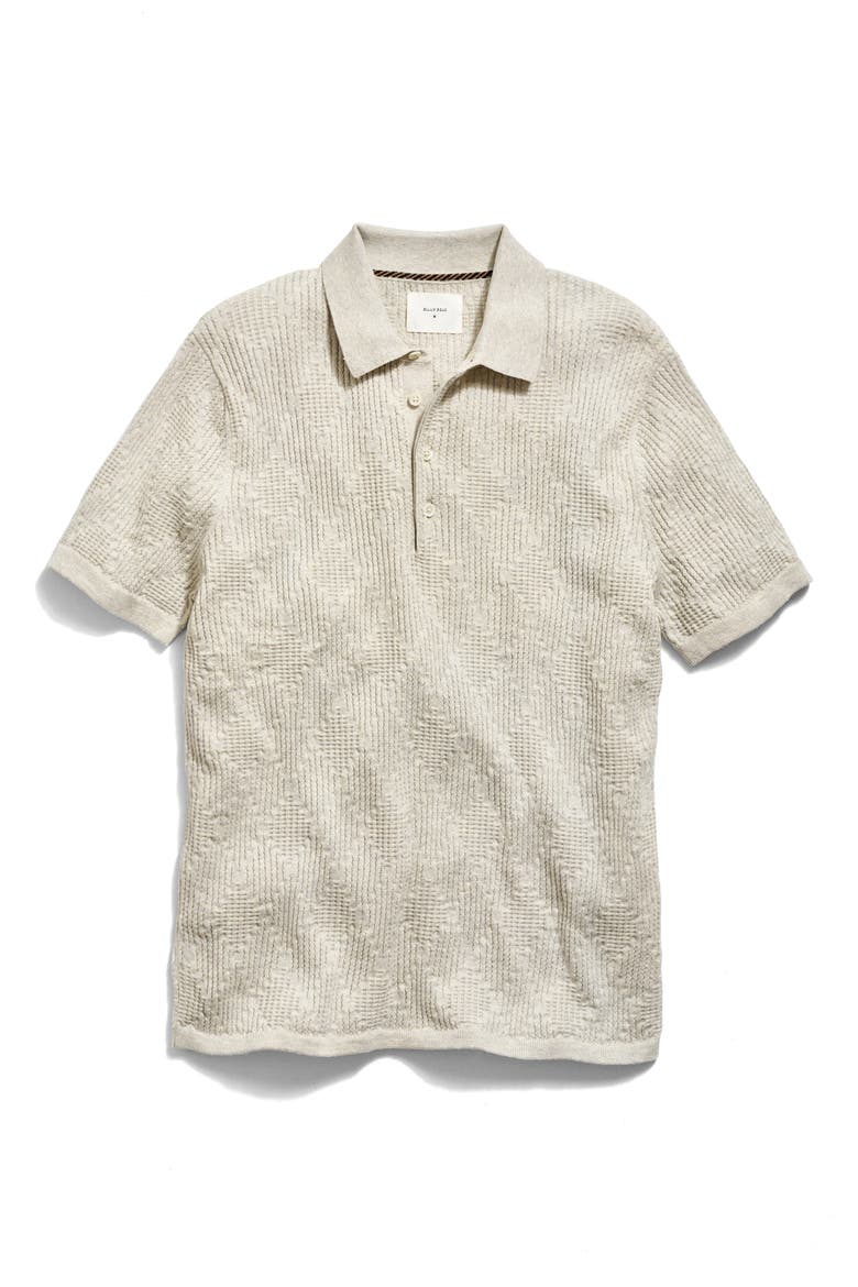 Diamond Stitch Polo Sweater, Alternate, color, LIGHT GREY HEATHER