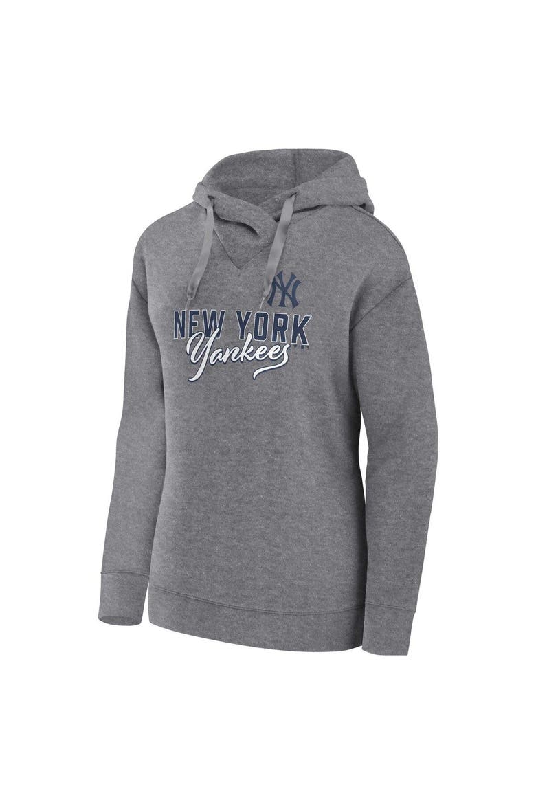 Women's Profile Heather Gray New York Yankees Plus Size Pullover Hoodie, Alternate, color, Heather Gray