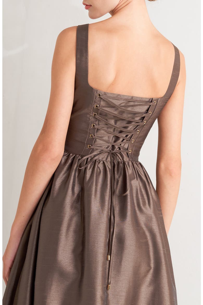 Sleeveless A-Line Dress, Alternate, color, BROWN MULTI
