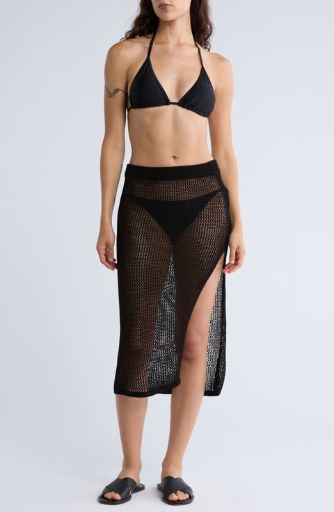 Open Stitch Cover-Up Skirt