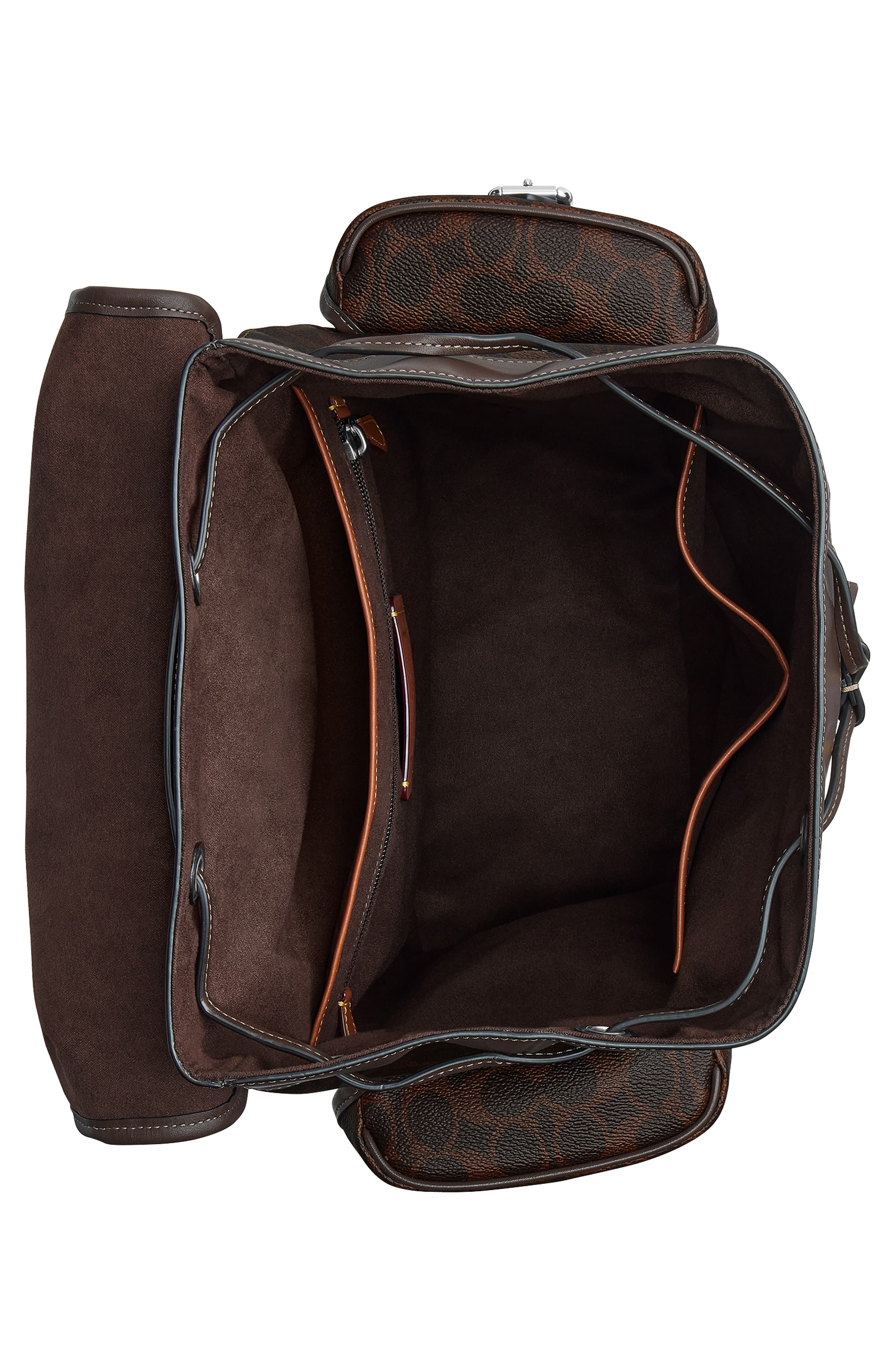 COACH Hitch Coated Canvas Backpack, Alternate, color, Maple