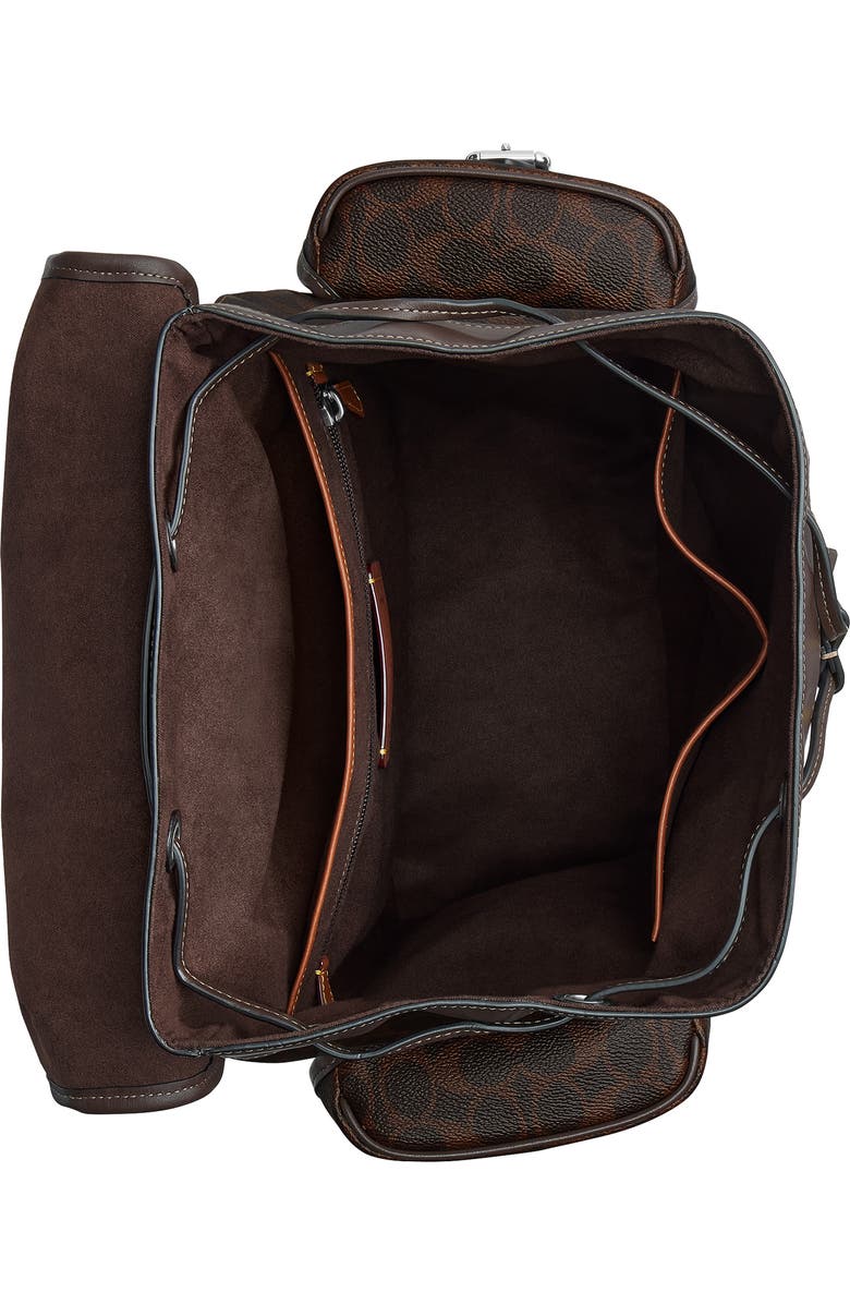 COACH Hitch Coated Canvas Backpack, Alternate, color, Maple