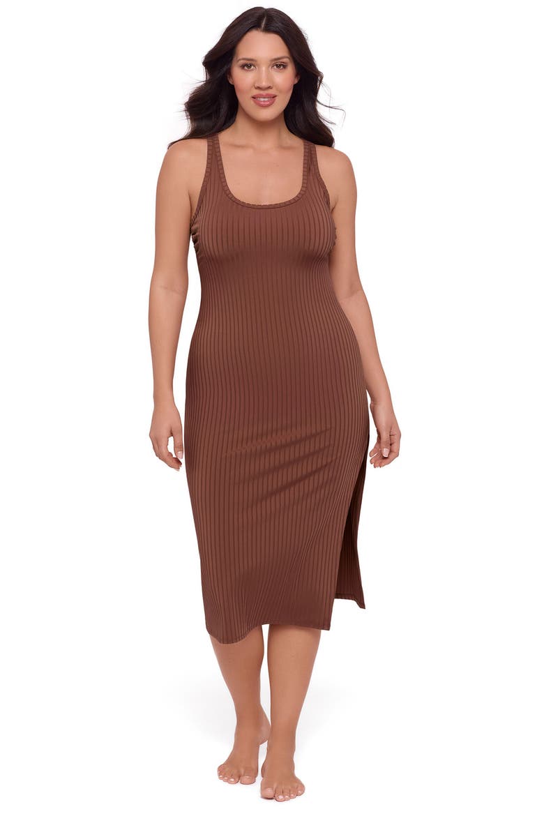Rib Coverup Dress, Main, color, Latte