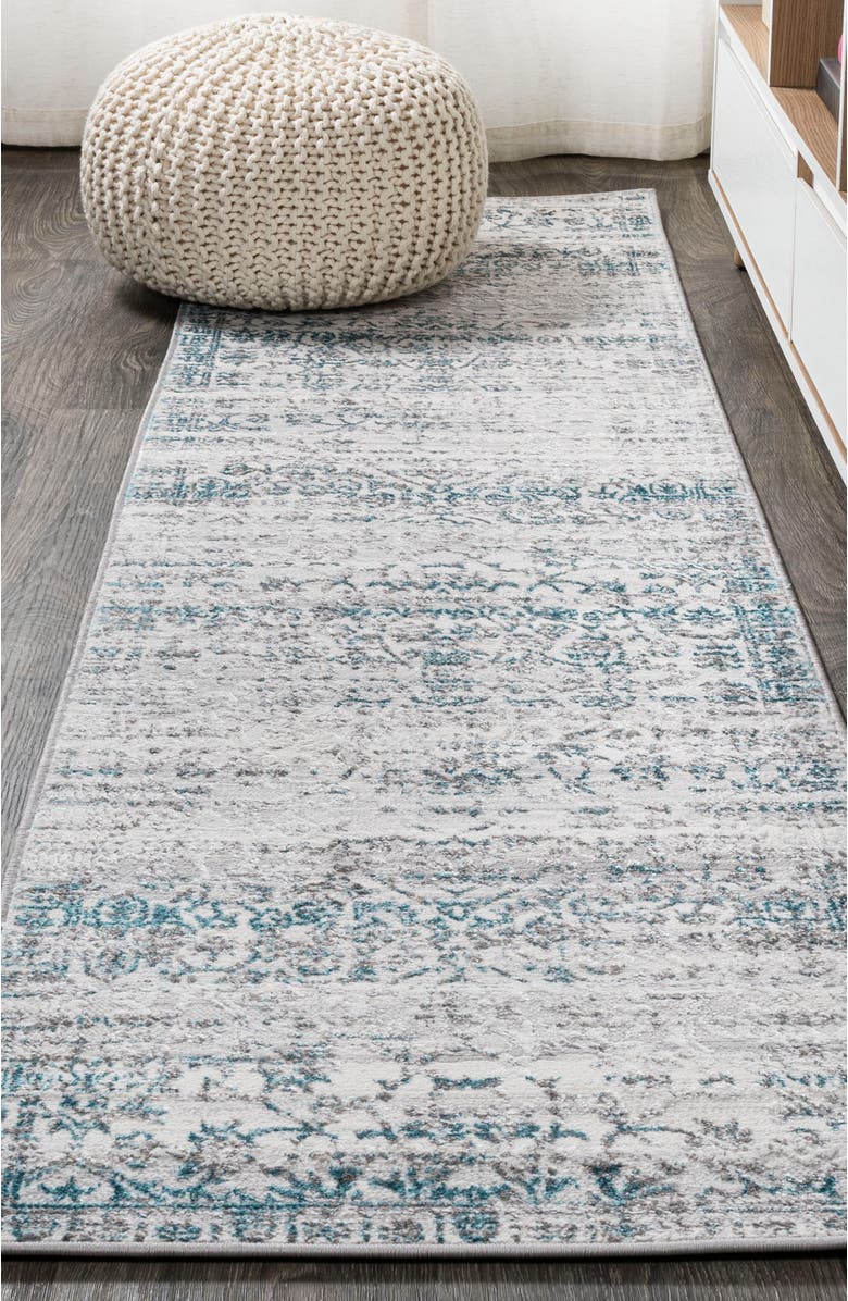 JONATHAN Y Tidal Modern Strie' Area Rug, Alternate, color, Gray/Turquoise