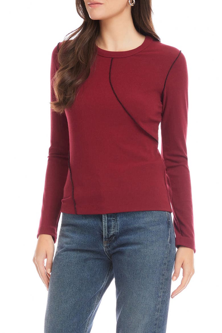 Elissa Rib Top, Alternate, color, BRICK