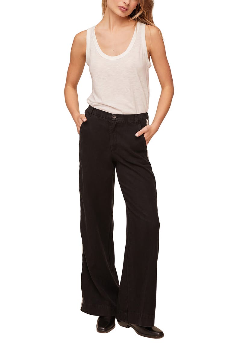 Side Stripe Flare Leg Jeans, Alternate, color, VINTAGE BLACK
